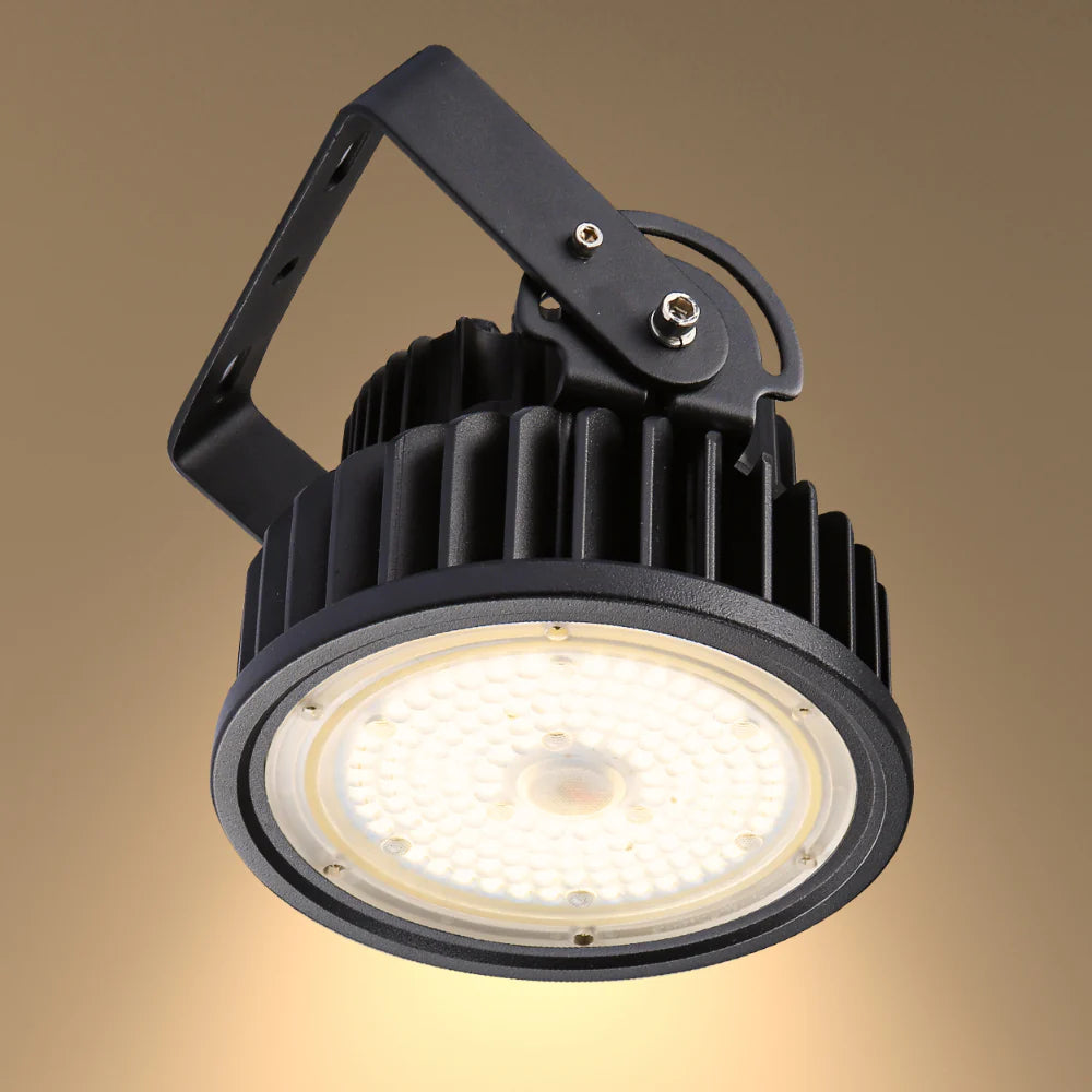 LED UFO Cold Forged Heatsink Highbay Light 100W Cool White 4000K Sand Black IP65 1