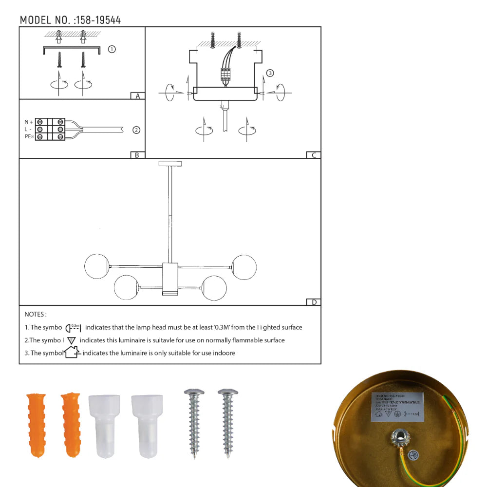 User manual for Luminary Opal Globe Chandelier | LED Illumination | Single or Dual Tier | TEKLED 158-19544