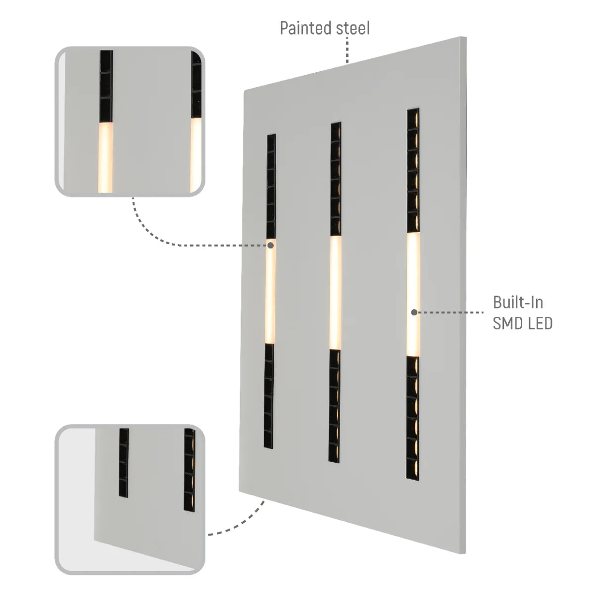 Lighting properties of LuminEssence OfficePro Anti Glare Laser and Opal LED Panel Light 40W 4000lm Low UGR 600x600 3CCT 165-015061