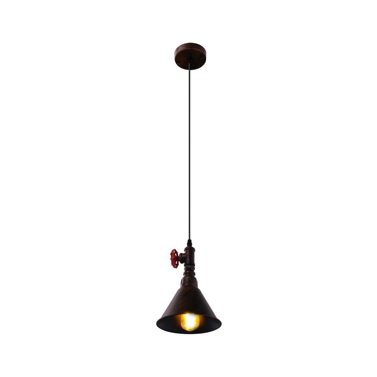 Main image of Black Gules Metal Funnel Valve Pendant Ceiling Light Large with E27 | TEKLED 150-17964