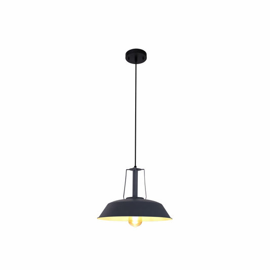 Main image of Dark Grey Metal Step Pendant Ceiling Light Large with E27 | TEKLED 150-18109