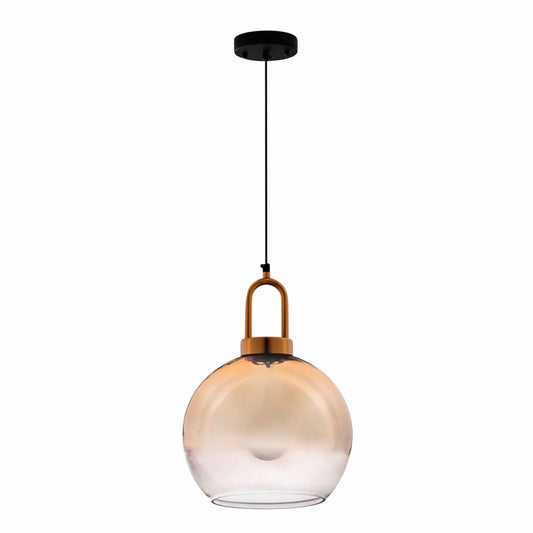 Main image of Gold Gradient Glass Globe Pendant Light with E27 Fitting | TEKLED 150-18334