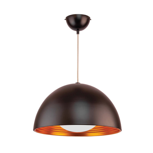 Main image of Black-Golden Metal Dome Pendant Ceiling Light with E27 | TEKLED 150-15003