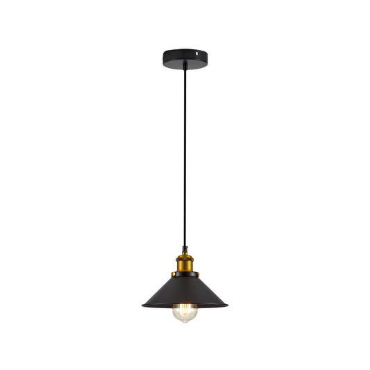 Main image of Black Metal Small Funnel Pendant Ceiling Light with E27 | TEKLED 150-17862