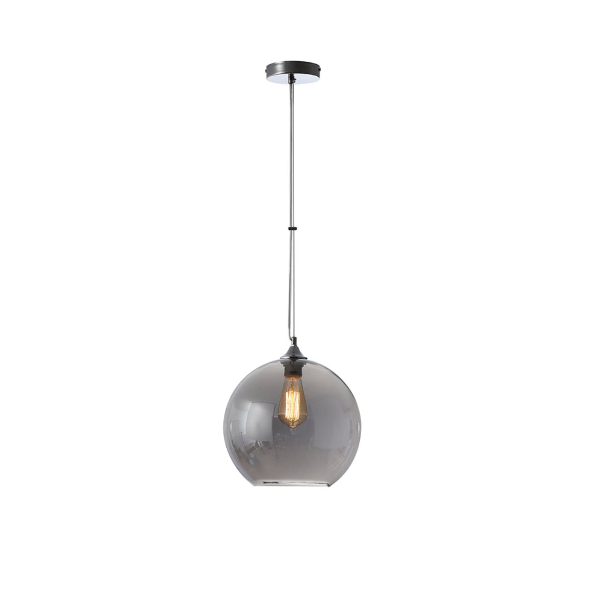 Main image of Smoky Mirror Glass Globe Pendant Ceiling Light with E27 | TEKLED 150-15056