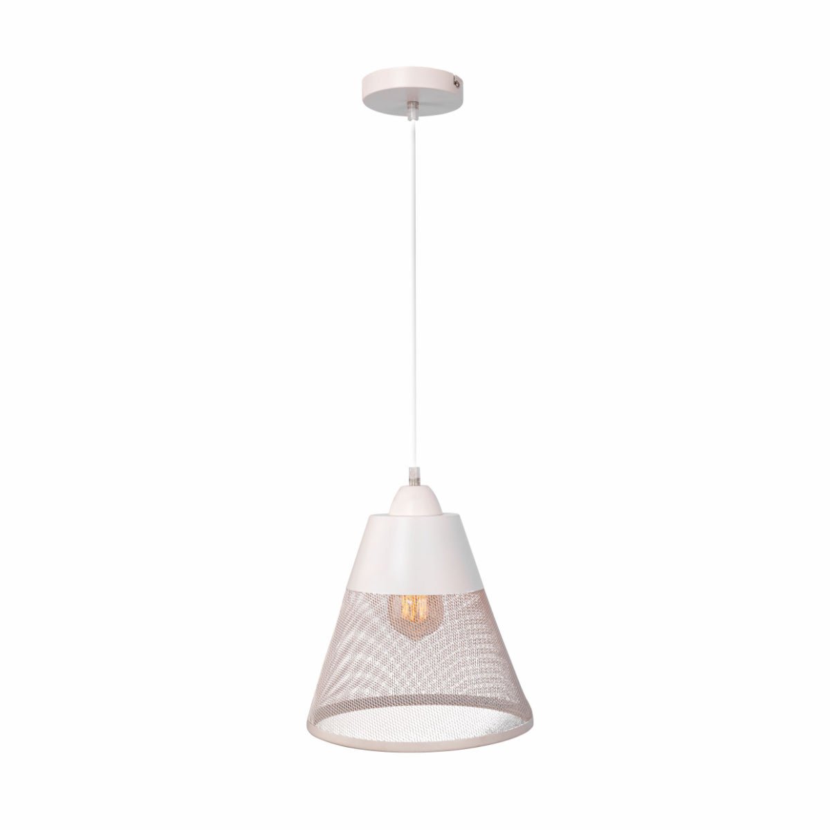 Main image of White Metal Funnel Pendant Ceiling Light with E27 | TEKLED 150-18065