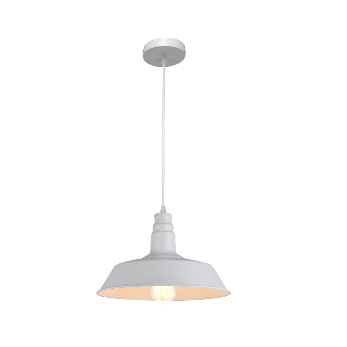 Main image of White Metal Step Pendant Ceiling Light with E27 | 150-15038