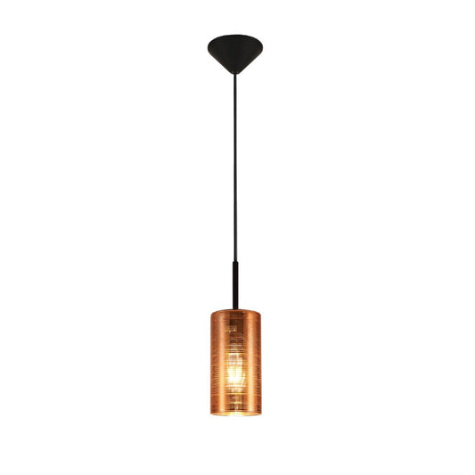 Main image of Jupiter Copper Cylinder Glass Pendant Ceiling Light with E27 Fitting | TEKLED 158-19766