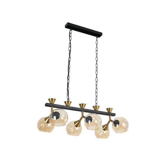 Main image of Locanda Amber Glass Island Chandelier 6xE14 Fitting | TEKLED 159-17388