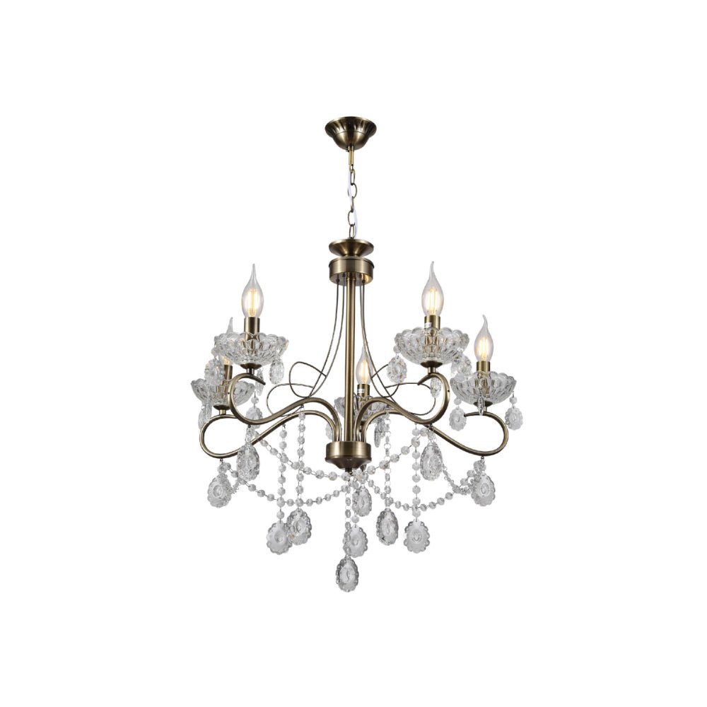 Main image of Mary Lillian Mediterranean Elegant Transitional Crystal Chandelier Ceiling Light E14 | TEKLED 159-17710