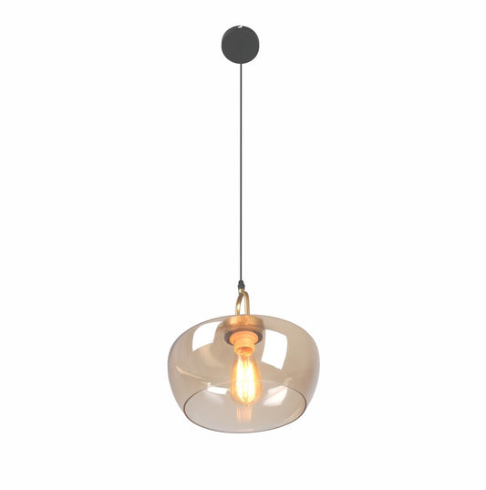 Main image of Miele Grande Amber Glass Pendant Light with E27 Fitting | TEKLED 159-17496