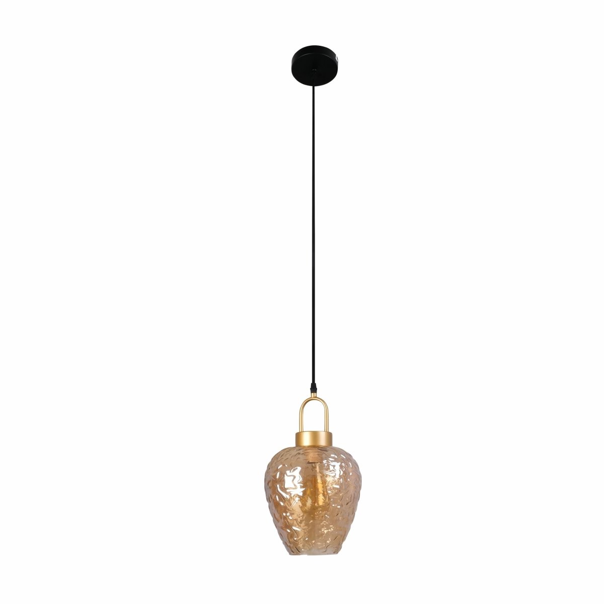 Main image of Miele Lungo Amber Glass Pendant Light with E27 Fitting | TEKLED 159-17494