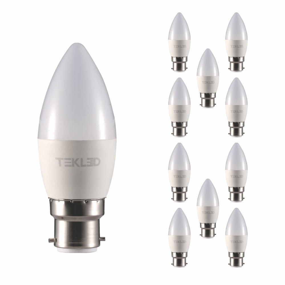 Main image of cetus led candle bulb c37 b22 bayonet cap 6w 2700k warm white pack of 10