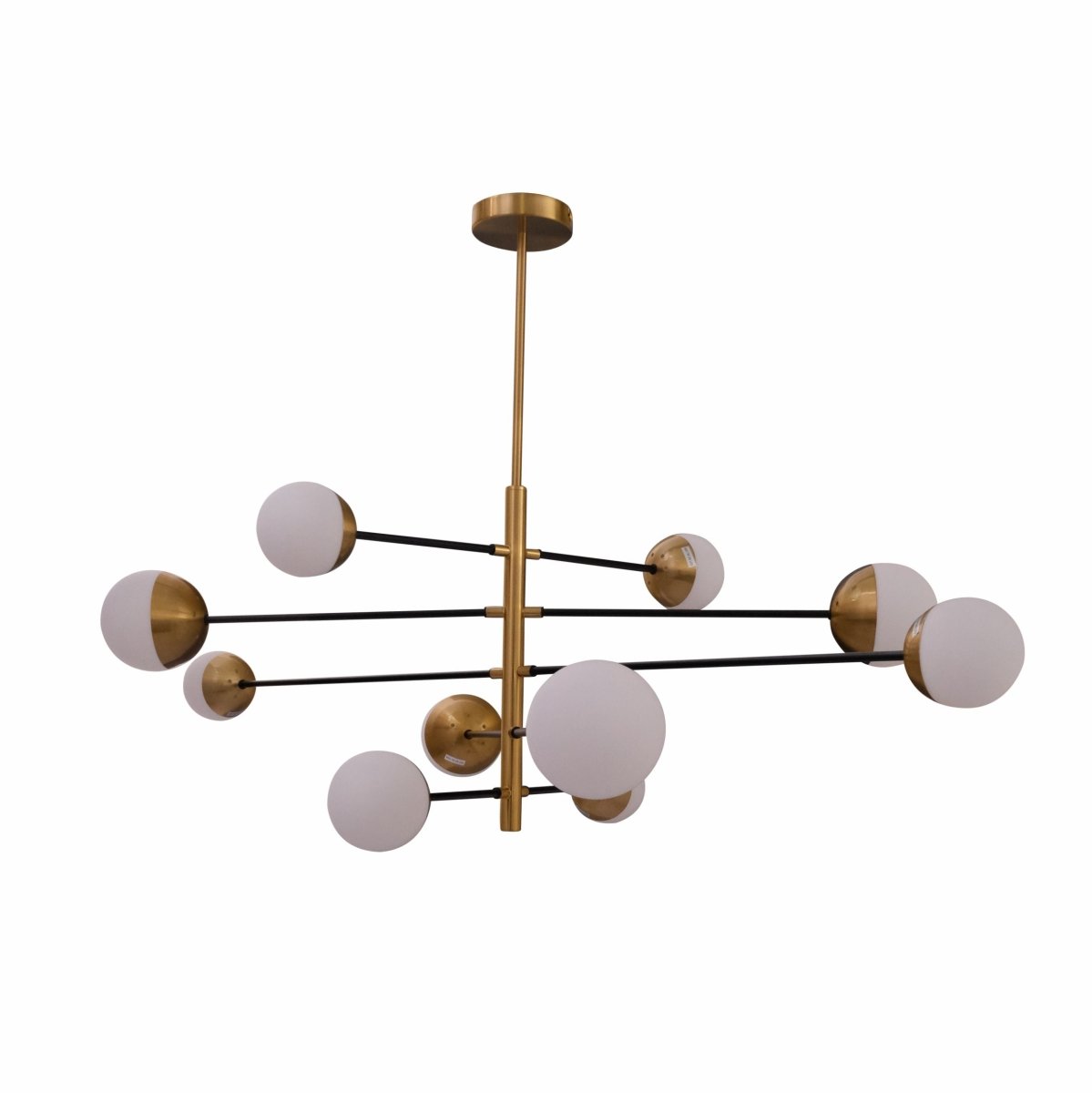 Main image of Opal Globe Glass Gold Metal Body Modern Nordic Chandelier with 10xG9 Fittings | TEKLED 159-17538