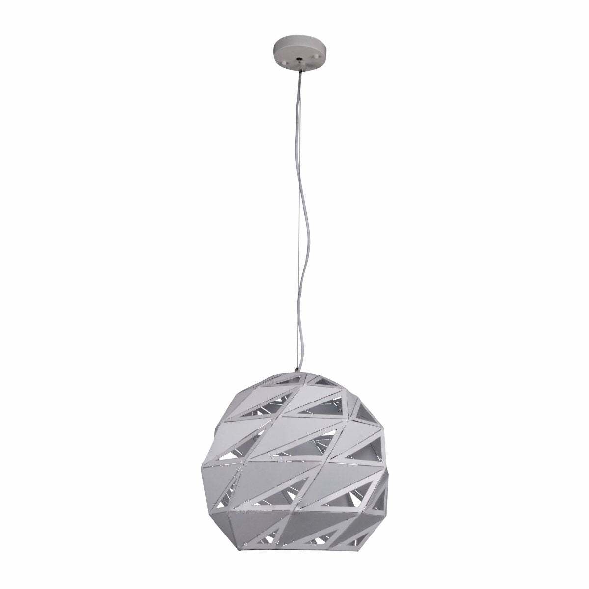 Main image of White Metal Laser Cut Globe Pendant Light Jumbo with E27 Fitting | TEKLED 150-18272