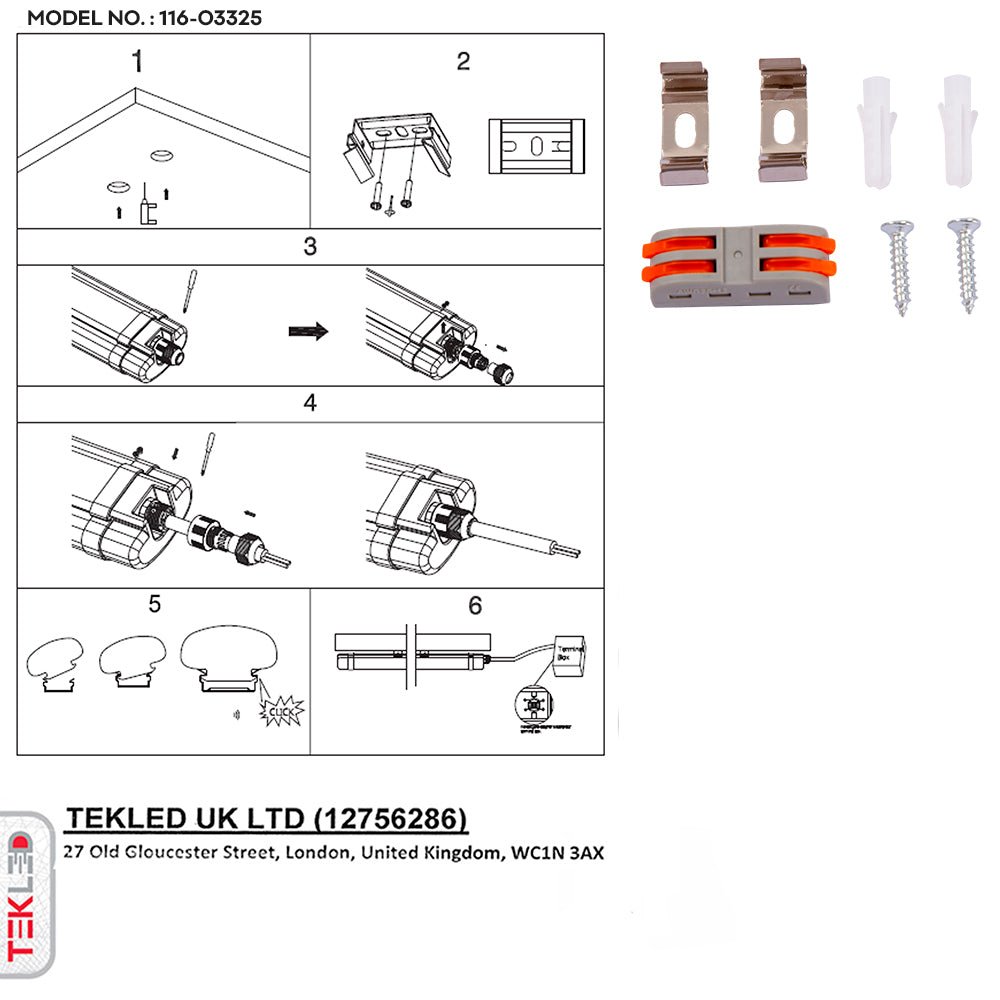 User manual for LED Tri-proof Slim Batten Linear Fitting 48W 6500K Cool Daylight IP65 150cm 5ft