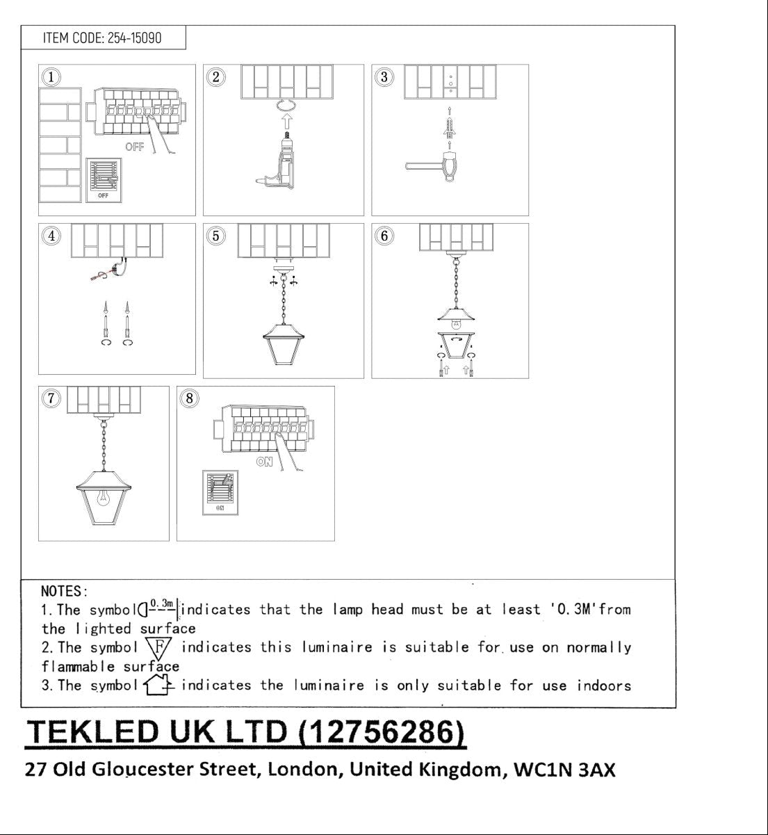 User manual for Pendant Ceiling Lamp Matt Black Clear Glass E27