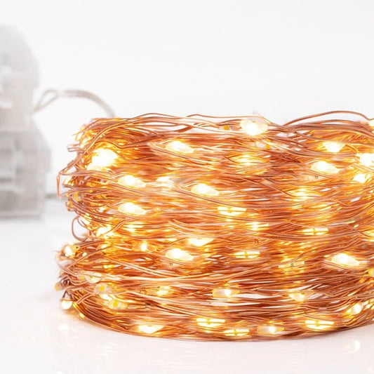 Product close up of Mensa 2 Sets of Micro-LED 100 LEDs 10m with Battery Pack & USB Cable Warm WhiteÂ¬â€ LED String Fairy Light