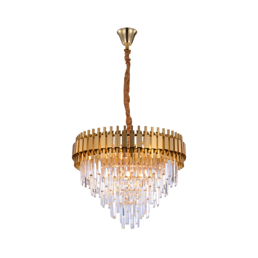 Main image of Metropolitan Square Beam Design Tiered Crystal Modern Chandelier Ceiling Light | TEKLED 159-17900