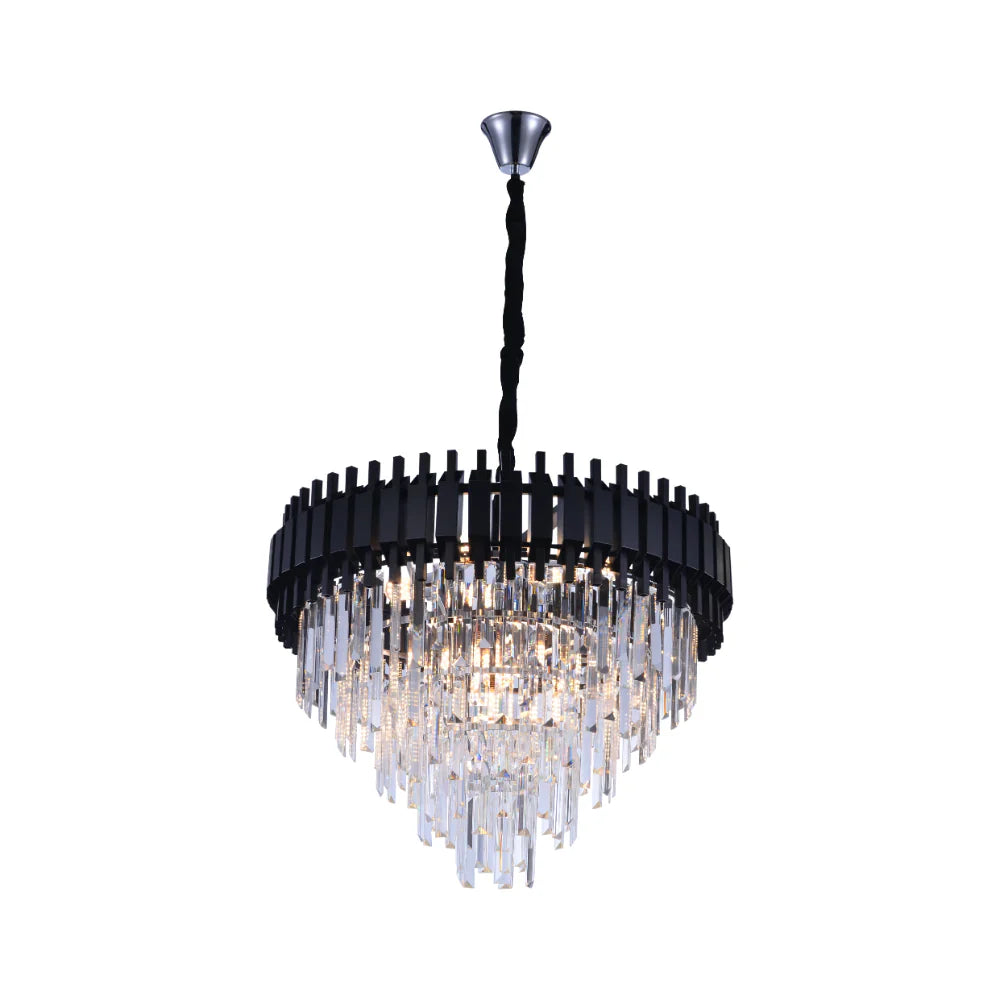 Main image of Metropolitan Square Beam Design Tiered Crystal Modern Chandelier Ceiling Light | TEKLED 159-18040