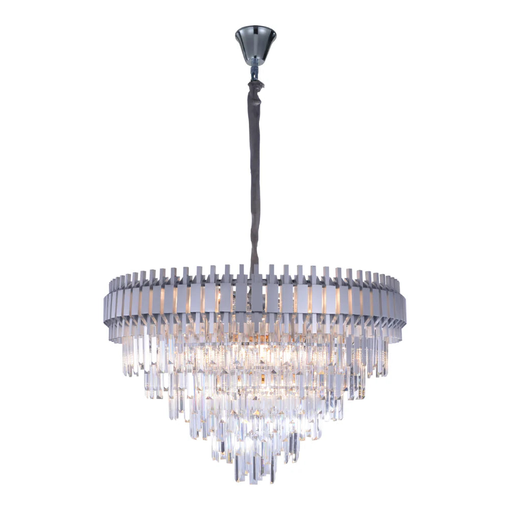 Main image of Metropolitan Square Beam Design Tiered Crystal Modern Chandelier Ceiling Light | TEKLED 159-18042