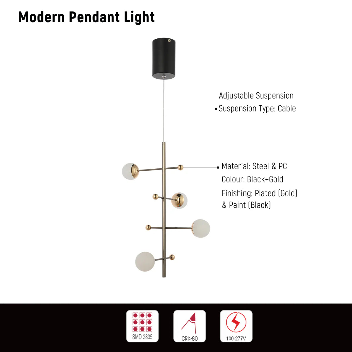 Close shots of Modern Spacious Chandelier Ceiling Light Gold  159-18155