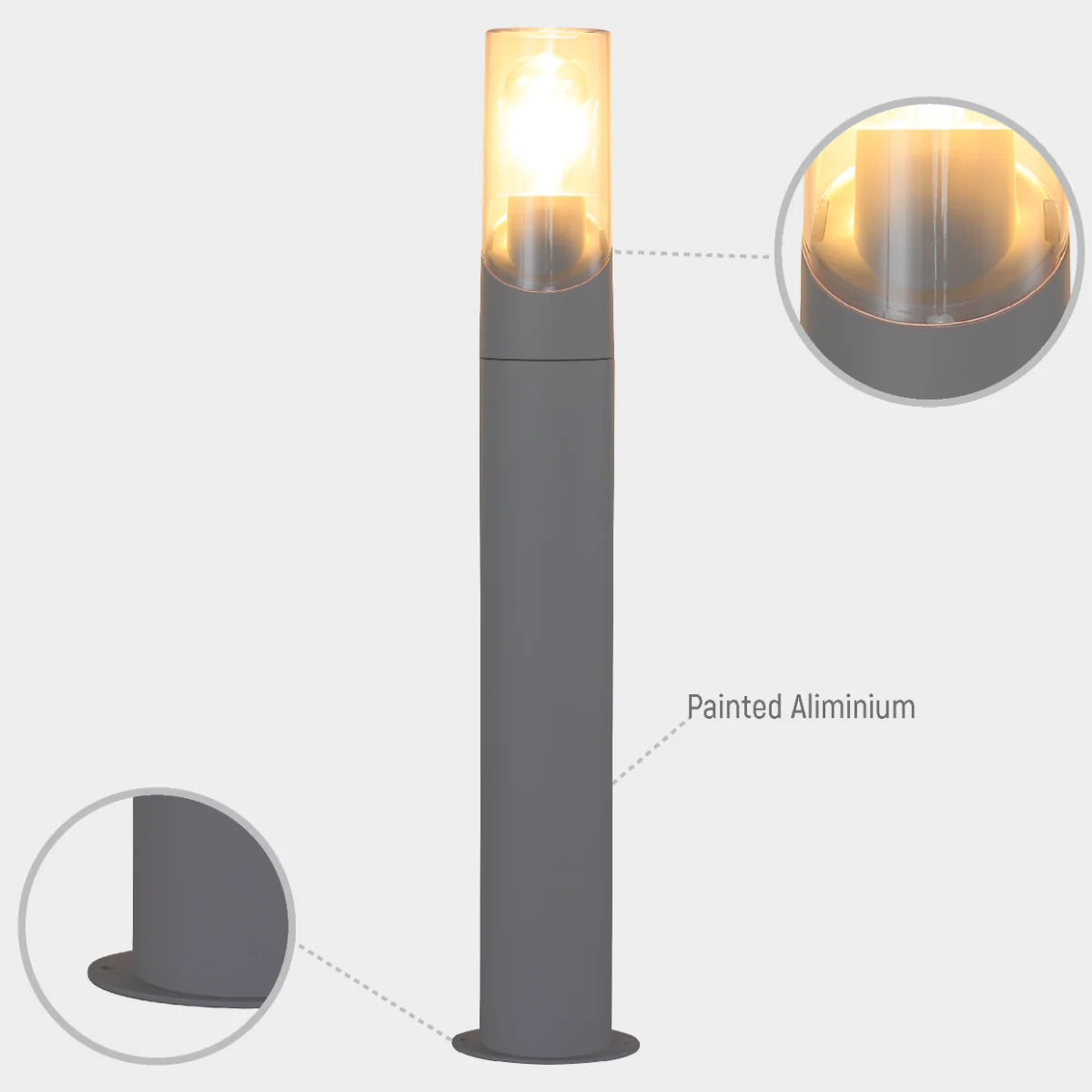 Lighting properties of Norman Newport Outdoor Bollard Pathway Fence-top Light E27 White 182-03428