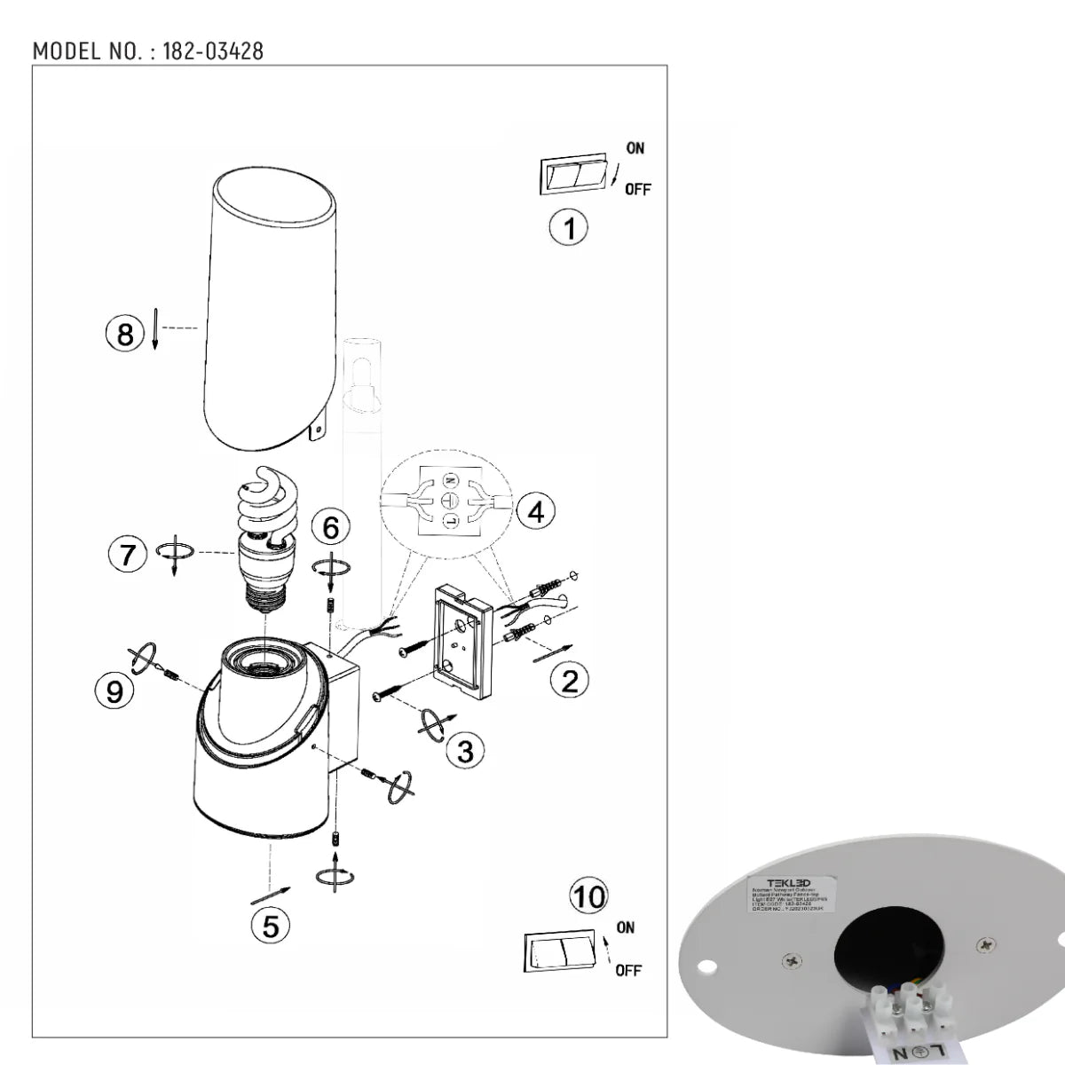 Technical specs of Norman Newport Outdoor Bollard Pathway Fence-top Light E27 White 182-03428