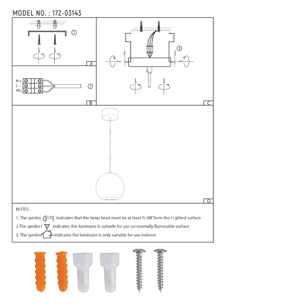 Orb Pendant Downlight GU10 Grey, Pendant Downlight, TEKLED 22