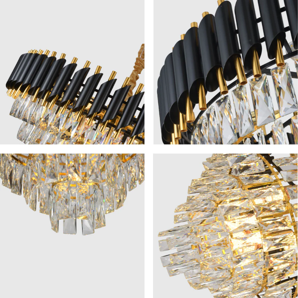 Details of Orbit Glow Design Tiered Crystal Modern Chandelier Ceiling Light | TEKLED 159-18030