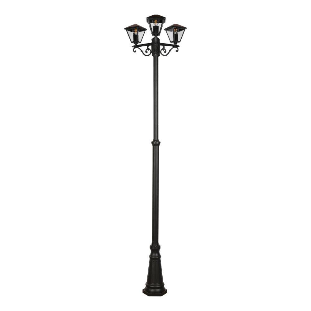 Paravento Outdoor Garden Pathway Lamp Post Top 3 Light Black 1