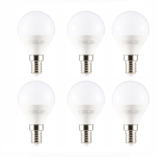 Plain image of a pack of Canes LED Golf Ball Bulb P45 Dimmable E14 Small Edison Screw 6W Warm White 2700K Pack of 6