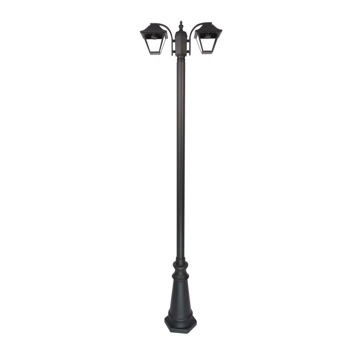 Main image of Post Top Lamp Matt Black Clear Glass 2XE27 2.3M