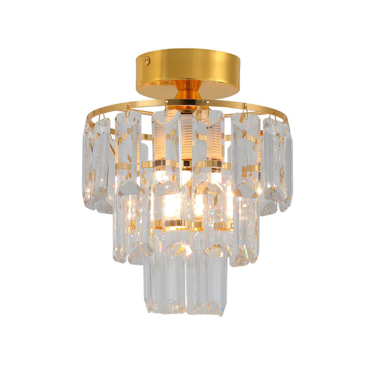 Semi-Flush Crystal Ceiling Chandelier Light 1