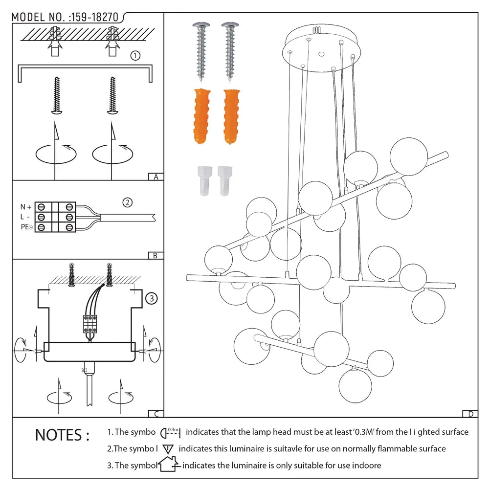 User manual for Skyline Cascade Chandelier-159-18270