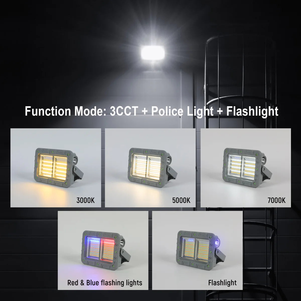 Lighting properties of Solar Rechargeable Emergency Fllodlight 5 in 1 224-03350