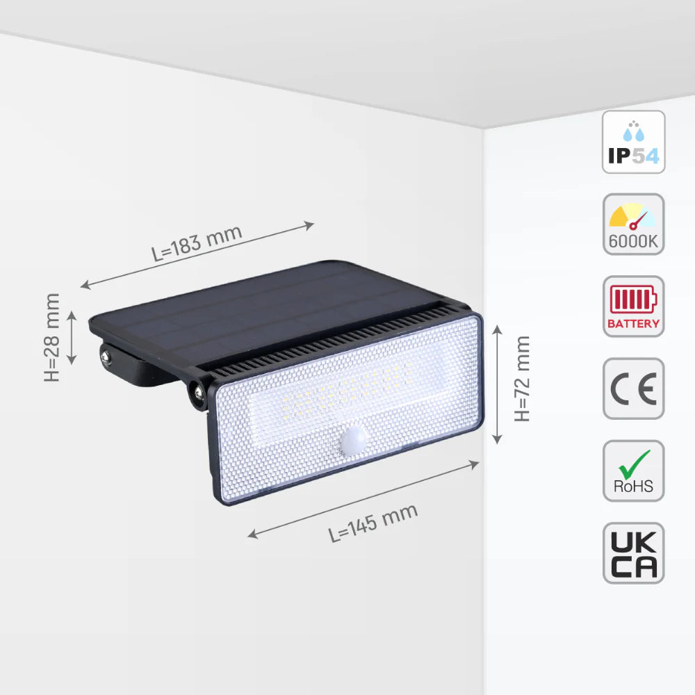 Solar-Powered LED Security Wall Light with PIR Sensor, Solar Security Light With Sensor, TEKLED 10