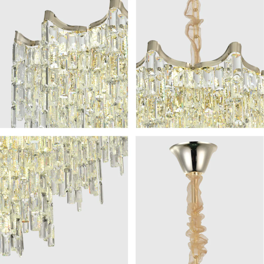 Details of Star Crystal Chandelier Ceiling Light | TEKLED 159-18087