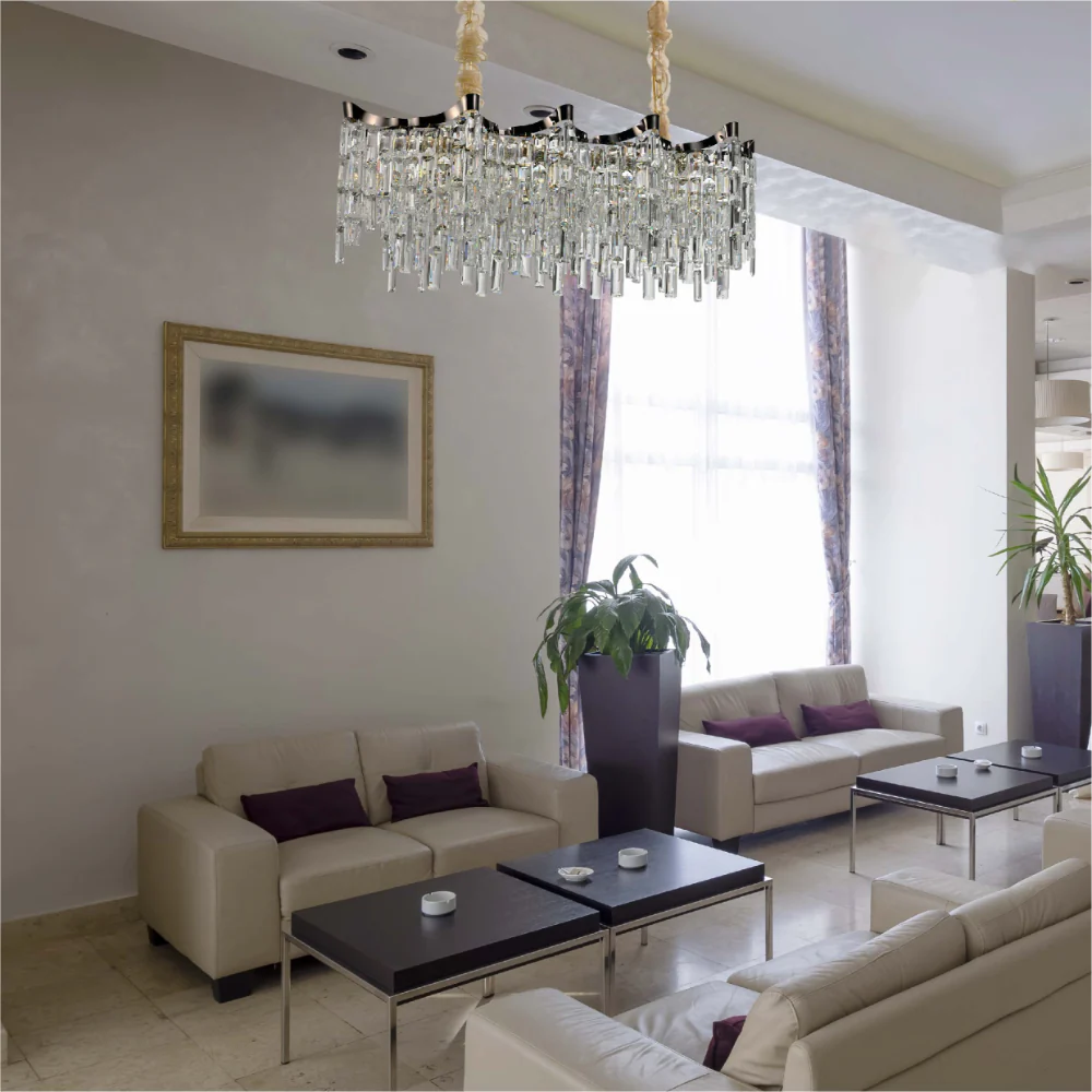 Living room kitchen bedroom use of Star Crystal Chandelier Ceiling Light | TEKLED 159-18081