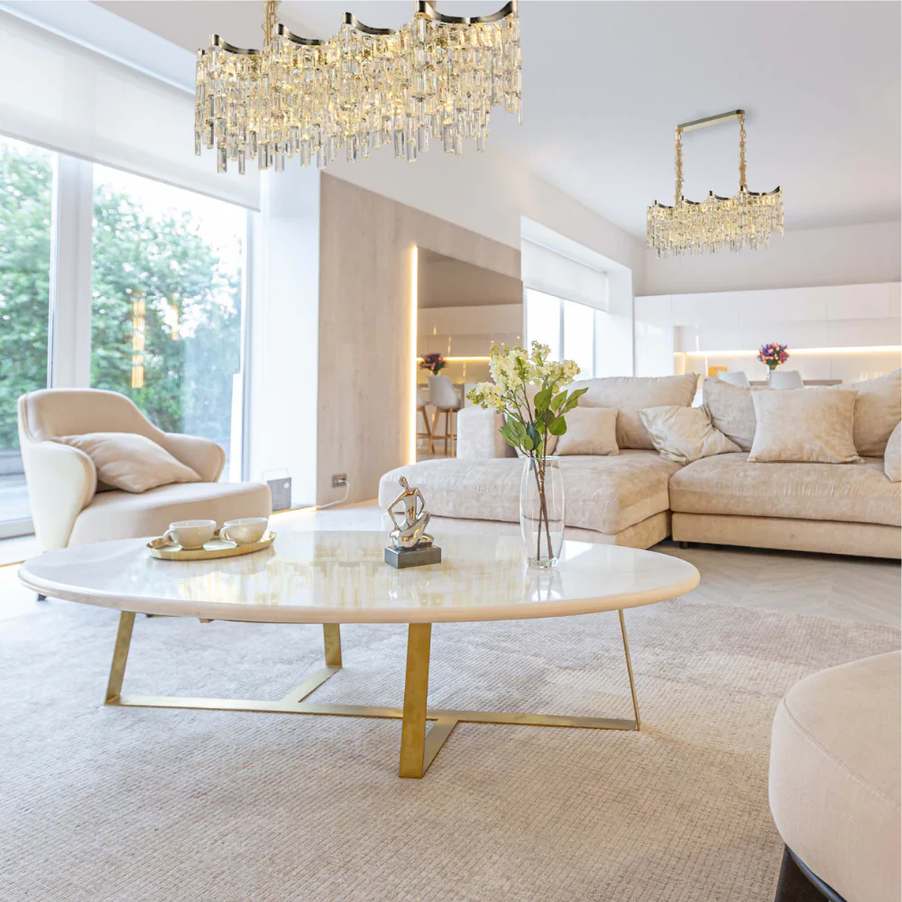 Living room kitchen bedroom use of Star Crystal Chandelier Ceiling Light | TEKLED 159-18084