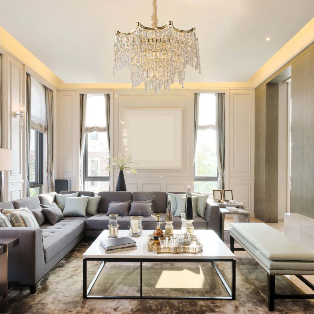 Interior use of Star Crystal Chandelier Ceiling Light | TEKLED 159-18083