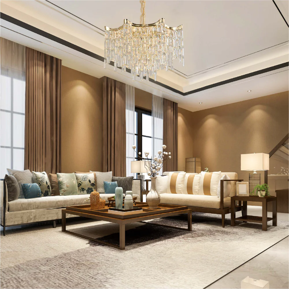 Interior use of Star Crystal Chandelier Ceiling Light | TEKLED 159-18085