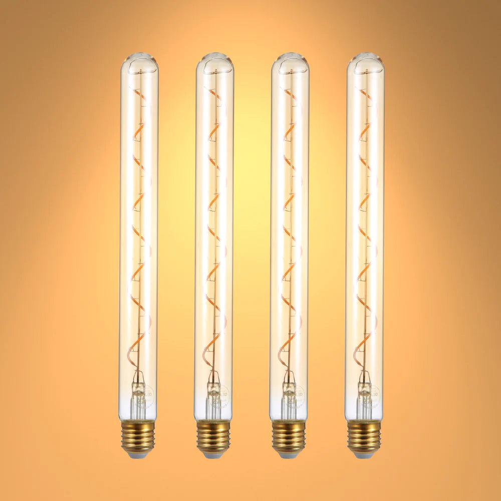 LED Filament T45 T30 Tubular Bulb E27 Edison Screw 4W Pack of 4 Warm White 20