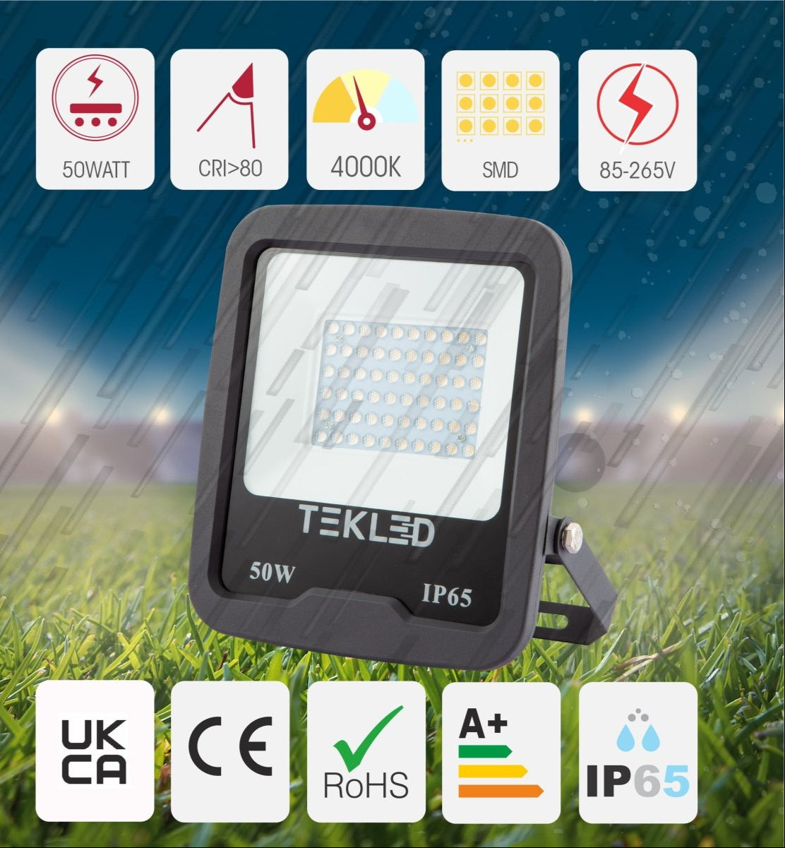 Technical specs for LED Floodlight SMD 3030 Uk 50W Cool White 4000K IP65