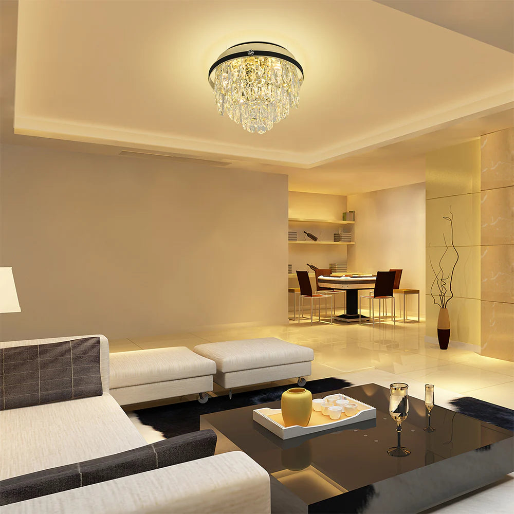 Living room kitchen bedroom use of Tiered Flush Chandelier Ceiling Light | TEKLED 159-18068