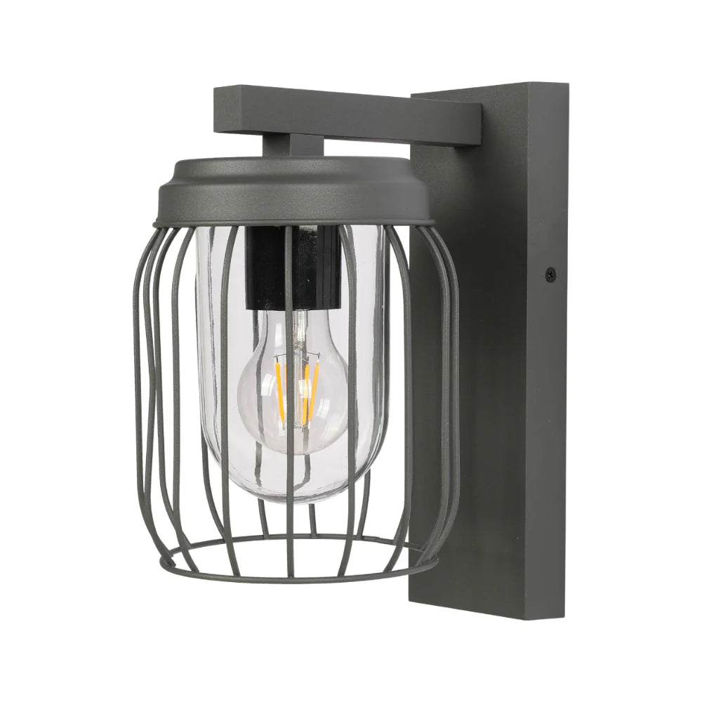 Tuela Outdoor Wall Light E27 Dark Grey 1