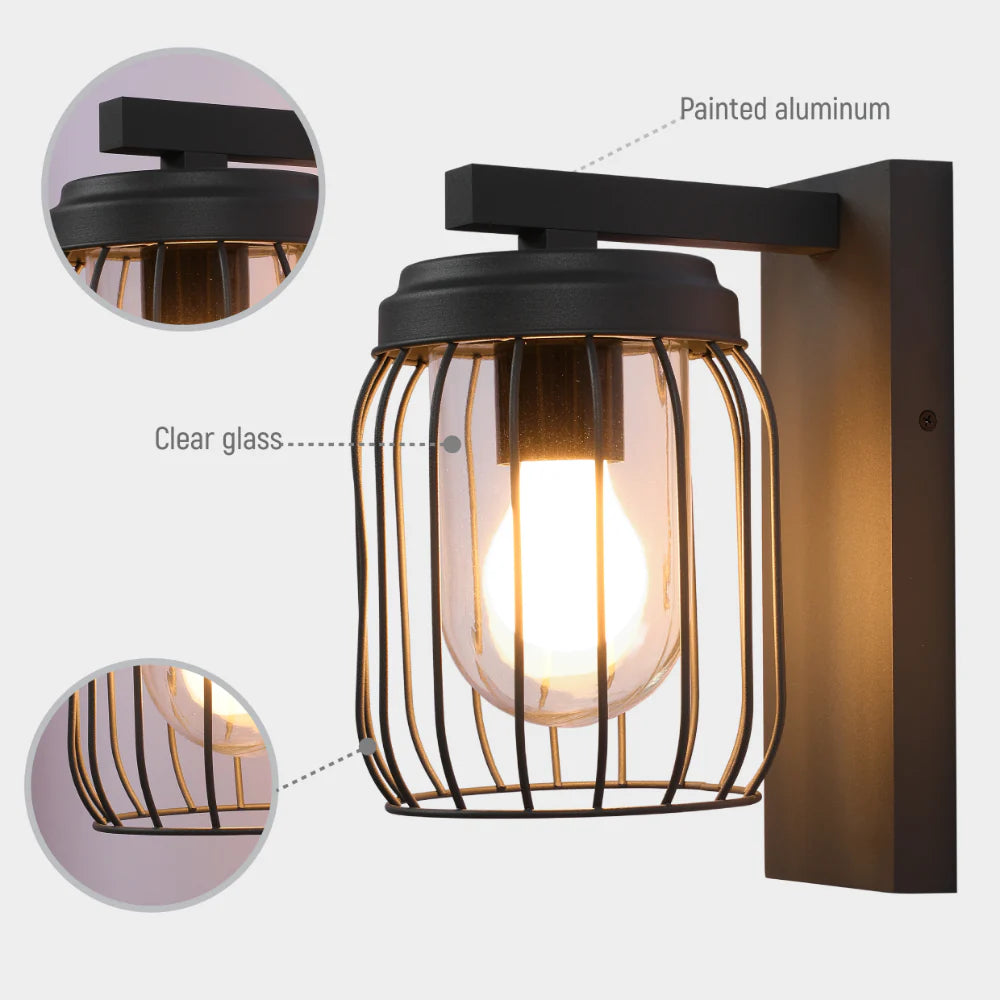 Tuela Outdoor Wall Light E27 Dark Grey 11