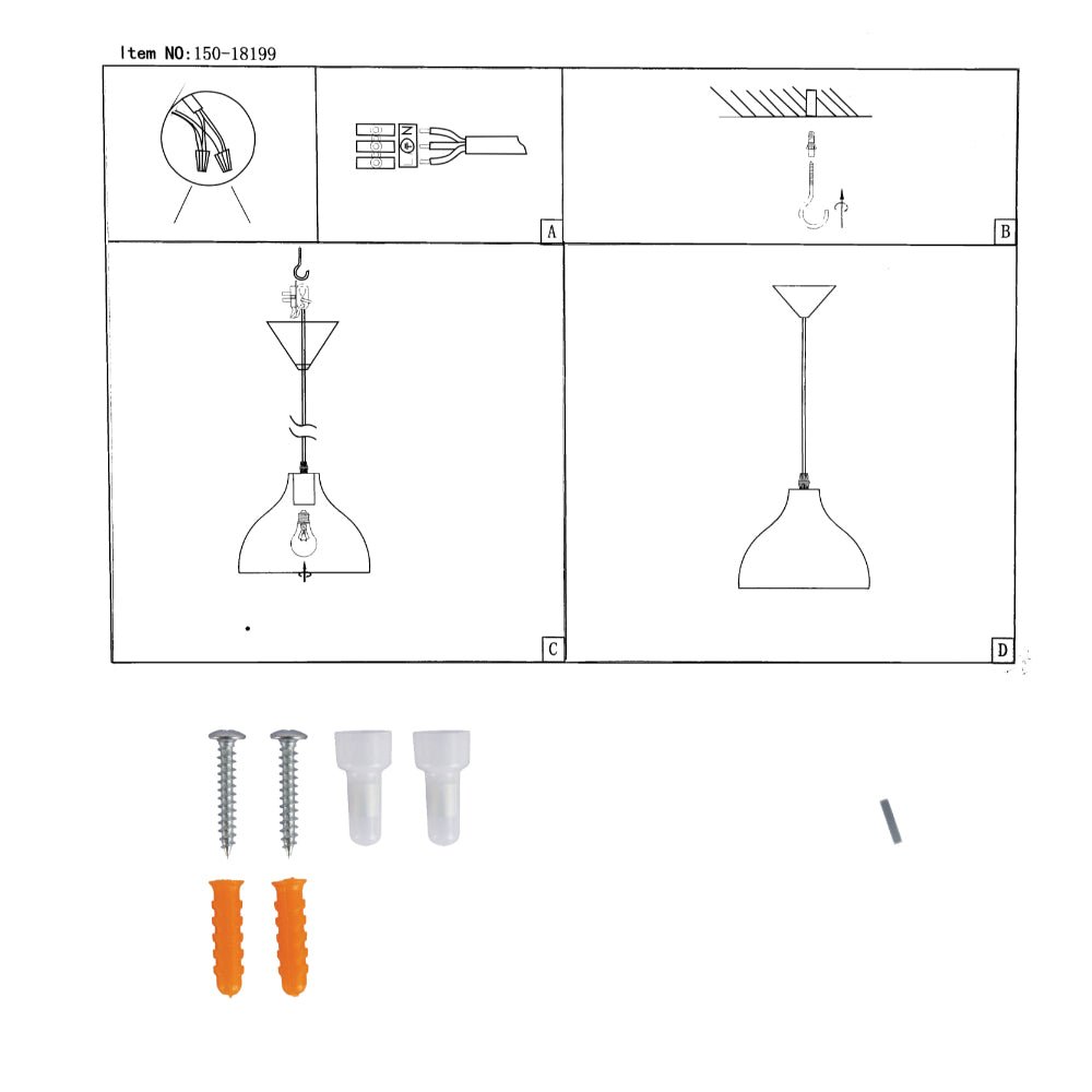 User manual for Antique Grey Brass Dome Metal Pendant Ceiling Light with E27 Fitting D250 | TEKLED 150-18199