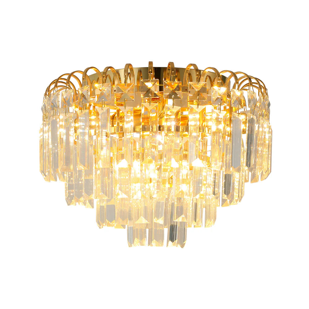 Waterfall Flush Crystal Ceiling Chandelier Light 1