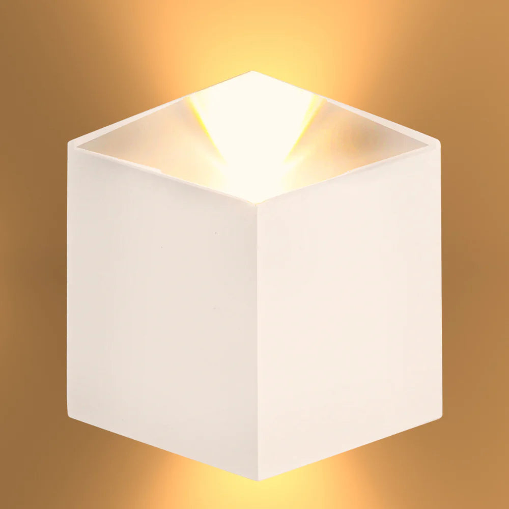 White Cuboid Up Down Outdoor Modern LED Wall Light 1